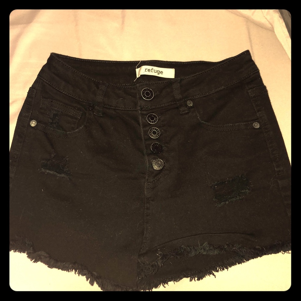 Refuge Black Denim Shorts